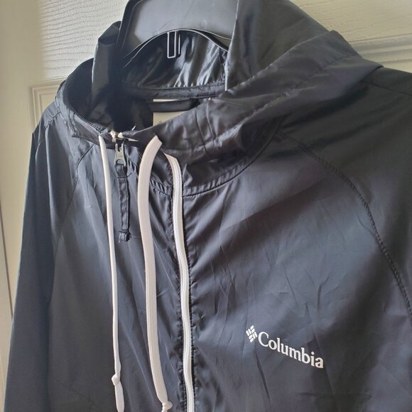 Columbia Women's Black Hooded Windbreaker Jacket size small lightweight athletic - Picture 5 of 10